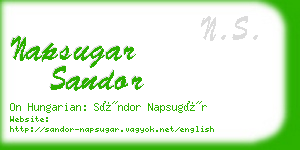 napsugar sandor business card
